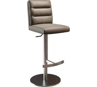 DeLife Chaise-de-Bar Pela-Flex Pied pivotant réglable en Hauteur Acier Inoxydable Cuir véritable Boue pivotant Ressorts ensachés