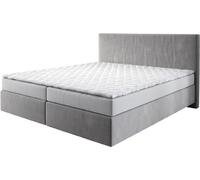 Lit-à-sommier-tapissier Dream-Well 180x200 cm gris avec matelas et surmatelas