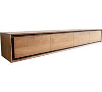 DeLife Table TV Stonegrace Acacia Nature 200 cm 4 Portes placage Pierre Flottant Meuble TV