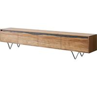 DeLife Table-TV Stonegrace Nature 220x35x240 cm Acacia 4 Portes Tronc d'arbre