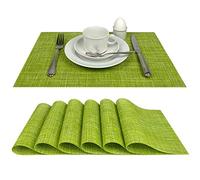 Delindo Lifestyle Lot de 6 sets de table Capri - Lavables - Vert - Faciles à nettoyer