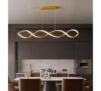 Deliouay Suspension Moderne Pour Table à Manger, Dimmable Avec TéLéCommande, Suspension RéGlable En Hauteur, Salle à Manger, Salon, Bureau, Lampe De Cuisine Suspendue (or, 120cm)