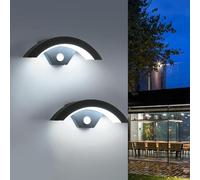 DELIPOP 2 Pièces Applique Murale Extérieur/Intérieur, 24W Lampe Murale LED avec Détecteur de Mouvement, IP65 Eclairage Extérieur pour Entrée Patio Garage Porche Jardin, Blanc Froid 6500K