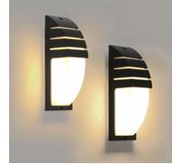DELIPOP Applique Exterieur/Intérieur LED IP65 Etanche, Applique Murale Intérieure pour Cour, Jardin, Terrasse,2 Pièces 12W - Noir
