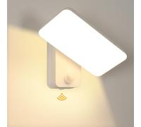 DELIPOP Applique Murale Extérieur, 16W Éclairage Mural avec Détecteur de Mouvement, Étanche IP65 Projecteur Exterieur LED Panneau Rotatif Pour Terrasse Entrée Jardin Garage, Lumière Chaude 3000K