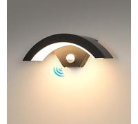 DELIPOP Applique Murale Exterieur avec Détecteur de Mouvement, 24W Lampe Murale Extérieur IP65 Etanche, Noir Luminaire Exterieur pour Terrasse Entrée Jardin Garage, 3000K Blanc Chaud