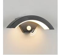 DELIPOP Applique Murale Exterieur LED avec detecteur de Mouvement,24w 3000K,Aluminium Etanche IP65 Luminaire Mural de Jardin - Noir