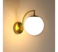 DELIPOP Applique Murale Interieur Moderne, E27 Vintage Lampe Murale Globe en Verre, Doré Appliques en Métal pour Chambre Salon Couloir
