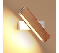 DELIPOP Applique Murale Intérieure Bois, 360° Rotatif Moderne Lampe de Murale LED, 3000K Blanc Chaud Luminaire Mural Interieur pour Salon Chambre Couloir Hôtel