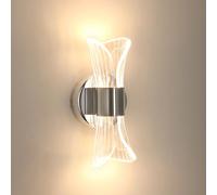 DELIPOP Applique Murale Intérieure LED, 12W 3 Températures de Couleur Lampe Murale Moderne, Luminaire Mural Acrylique Veilleuse pour Chambre Salon Couloir Escalier