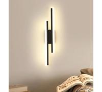 DELIPOP Applique Murale Intérieure LED, 16W 1800LM Lampe Murale Moderne en Acrylique, Noir Luminaire Murals pour Salon Chambre Couloir Escalier Salle de Bain, 3000K Blanc Chaud