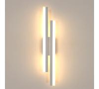 DELIPOP Applique Murale Intérieure LED, 18W Moderne Lampe Murale, Blanc Lignes Luminaire Mural LED pour Chambre Maison Couloir Salon Escalier, 3000K Blanc Chaud