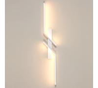 DELIPOP Applique Murale Intérieure LED, 24W Lampe Murale Moderne en Blanc Sable, Luminaire Mural en Acrylique pour Chambre, Couloir, Salon, Escalier, Lumière Chaude 3000K