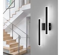 DELIPOP Applique Murale Intérieure LED, 32W 3600LM Lampe Murale Moderne, Luminaire Mural en Aluminium pour Chambre Cuisine Couloir Escalier Salon, 6500K Lumière Blanche Froide