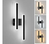 DELIPOP Applique Murale Intérieure LED, 32W 4000LM 3 Température de Couleur Lampe Murale Moderne 3000K/4500K/6500K, Acrylique Luminaire Mural Interieur pour Chambre, Salon, Couloir, Escalier