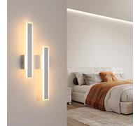 DELIPOP Applique Murale LED Interieur, 32W 3600LM Blanc Lampe Murale Led Moderne, Acrylique et Métal Luminaire Mural pour Salon, Chambre, Escalier, Couloir, 3000K Blanc Chaud