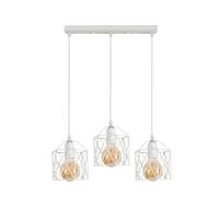 DELIPOP E27 Lustre Suspension Industrielle 3 Lampes, Blanc