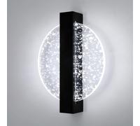 DELIPOP Indoor Wall Light, 12W 1500LM Round LED Modern Wall Lamp, Black Wall Light for Bedroom, Living Room, Hallway, Studio, 6500K Cool White Light