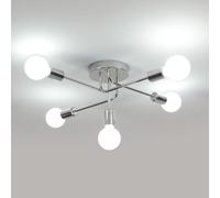 DELIPOP Plafonnier Industriel, 5-Lumières Lustre Sputnik Vintage, E27 Moderne Suspension Luminaire en Metal, Lampe de Plafond pour Salon Chambre Cuisine Café Restaura