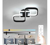 DELIPOP Plafonnier LED 40W 3900LM Noir - Design Moderne Dimmable avec Télécommande, 3000-6500K pour Salon Chambre