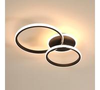 DELIPOP Plafonnier LED, 42W 4725LM Rond Lampe de plafond Noir, Moderne Luminaire Plafonnier pour Salon, Chambre, Salle à Manger, Cuisine, Blanc Chaud 3000K