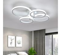 DELIPOP Plafonnier LED, 56W 6300LM 4 Têtes Rond Luminaire Plafonnier 6500K