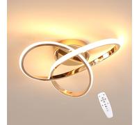 DELIPOP Plafonnier LED Dimmable, 36W 4050LM Luminaire Plafonnier Moderne avec Télécommande 3000K-6500K, Or Lampe de Plafond pour Chambre Balcon Salon Couloir