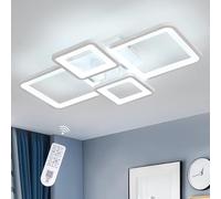 DELIPOP Plafonnier LED Dimmable, 54 W 5780 LM Luminaire Plafonnier LED avec Télécommande 3000 K-6500 K, Moderne Design Créatif Lampe de Plafond en Acrylique pour Salon Chambre Couloir Cuisine Bureau