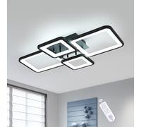DELIPOP Plafonnier LED Dimmable 54W Noir Lampe de Plafond avec Télécommande