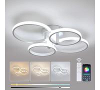 DELIPOP Plafonnier LED Dimmable, 76W 8550LM Lampe de Plafond Salon avec Télécommande 3000K-6500K, Moderne Luminaire Plafonnier pour Salon, Chambre, Salle à Manger, Φ58cm