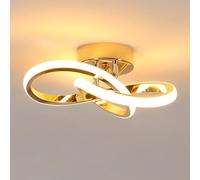 DELIPOP Plafonnier LED Doré, 22W 2500LM Lampe de Plafond Modern 3000K