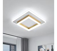 DELIPOP Plafonnier LED Moderne, 30W 3375LM 30cm Lampe de Plafond Doré 6500K