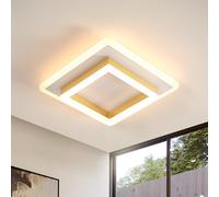 DELIPOP Plafonnier LED Moderne, 30W 3375LM 30cm Lampe de Plafond, Luminaire Plafonnier Doré en Acrylique pour Chambre à Coucher, Salon, Couloir, Salle D'étude, Blanc Chaud 3000K