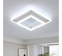 DELIPOP Plafonnier LED Moderne, 30W 6500K Lampe de Plafond Carré Blanc