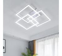 DELIPOP Plafonnier LED Moderne, 40W 4500LM Luminaire Plafonnier Carré 6500K | Design Géométrie Créatif Éclairage de Plafond Décoratif pour Chambre Cuisine Couloir, 62CM
