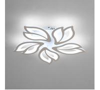 DELIPOP Plafonnier LED moderne 65W 6500K Blanc Lampe de Plafond pour salon chambre salle à manger - 5 Lumières pétales de magnolia