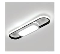 DELIPOP Plafonnier LED Moderne Noir 30W 3475LM - Design Ovale 3 Couleurs 3000K/4500K/6500K pour Salon Chambre Cuisine Salle à Manger