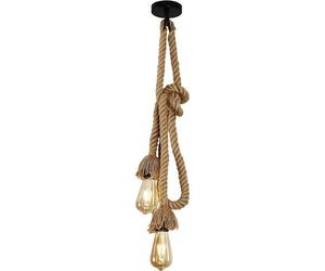 DELIPOP Suspension corde de chanvre - E27 Rétro Lustre de plafond Industrielle salle à manger salon bar - 2 Lumières(Sans ampoule)