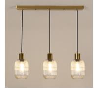 DELIPOP Suspension moderne ovale 3 lumières - luminaire suspendu lampe suspension verre cuivre E27 60W salon salle à manger
