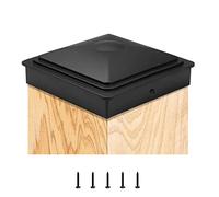 Delixike Lot de 5 Capuchons de Poteau, 7 x 7 cm, pour poteaux en Bois, poteaux de Pont, Capuchons en Plastique avec vis, en Plastique étanche pour protéger Les poteaux en Bois et Anti-craquelage