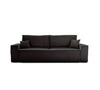 Bestmobilier Canapé droit Dellia convertible - Anthracite