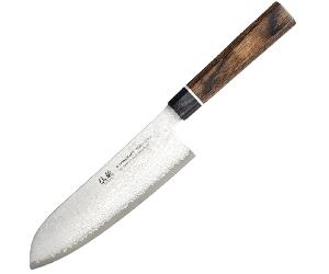 Dellinger Santoku Knife Suncraft VG-10 Black Damascus 167 mm