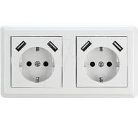 DELOCK 11475 - Prise à encastrer double avec 4 ports de charge USB 2 x 2,8 A.