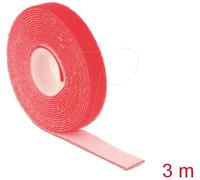 DELOCK 18718 - Rouleau de Velcro L 3 m x l 13 mm, rouge