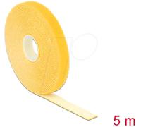DELOCK 18735 - Rouleau de Velcro L 5 m x l 13 mm, jaune