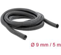 DELOCK 18905 - Manchon tressé autofermant 5 m x 9 mm, noir