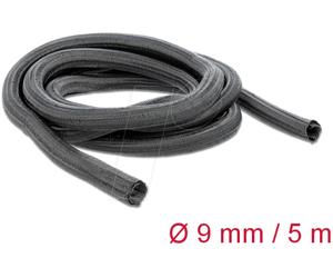 DELOCK 18905 - Manchon tressé autofermant 5 m x 9 mm, noir