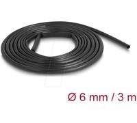 DELOCK 18992 - Manchon d'isolation en PVC, 3 m x 6 mm, noir
