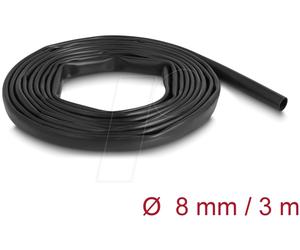 DELOCK 19000 - Manchon d'isolation en PVC, 3 m x 8 mm, noir