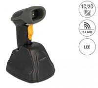 Delock 2,4 GHz Barcode Scanner 1D und 2D mit Ladestation - Mehrsprachig (90550)